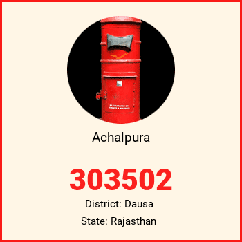 Achalpura pin code, district Dausa in Rajasthan