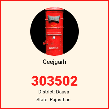 Geejgarh pin code, district Dausa in Rajasthan