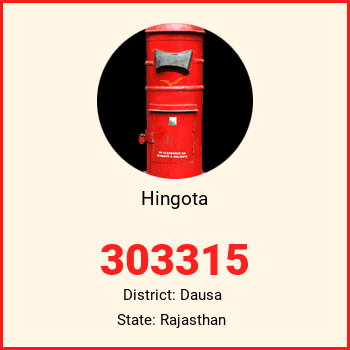 Hingota pin code, district Dausa in Rajasthan