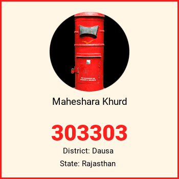 Maheshara Khurd pin code, district Dausa in Rajasthan