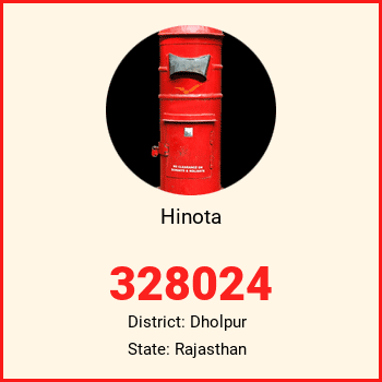 Hinota pin code, district Dholpur in Rajasthan