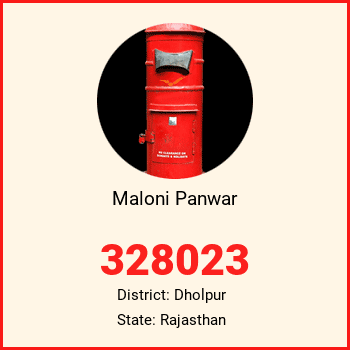 Maloni Panwar pin code, district Dholpur in Rajasthan