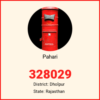 Pahari pin code, district Dholpur in Rajasthan