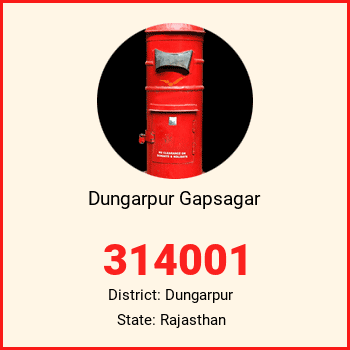 Dungarpur Gapsagar pin code, district Dungarpur in Rajasthan