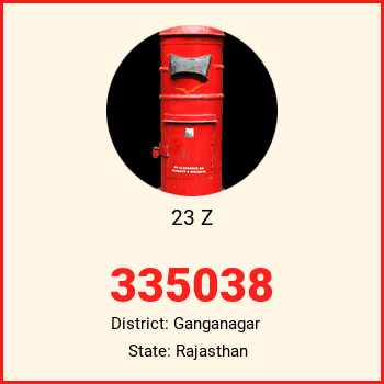 23 Z pin code, district Ganganagar in Rajasthan