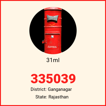 31ml pin code, district Ganganagar in Rajasthan