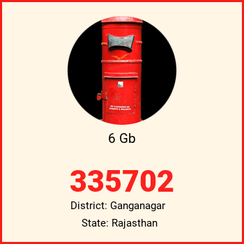 6 Gb pin code, district Ganganagar in Rajasthan