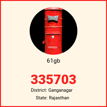 61gb pin code, district Ganganagar in Rajasthan