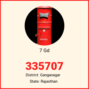 7 Gd pin code, district Ganganagar in Rajasthan