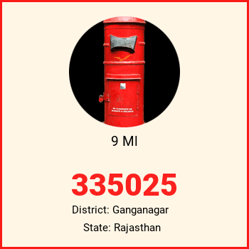 9 Ml pin code, district Ganganagar in Rajasthan