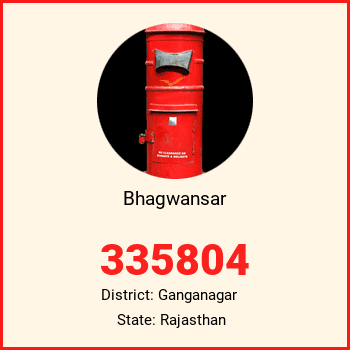 Bhagwansar pin code, district Ganganagar in Rajasthan