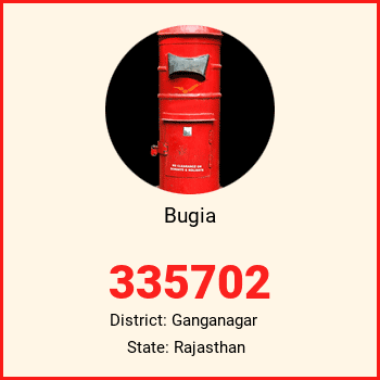 Bugia pin code, district Ganganagar in Rajasthan