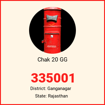 Chak 20 GG pin code, district Ganganagar in Rajasthan