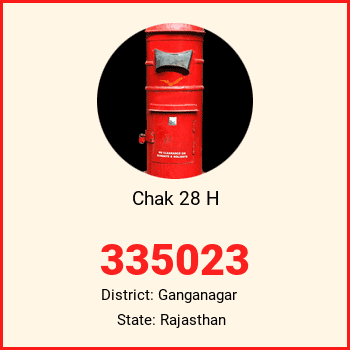 Chak 28 H pin code, district Ganganagar in Rajasthan