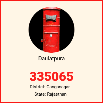 Daulatpura pin code, district Ganganagar in Rajasthan