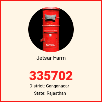 Jetsar Farm pin code, district Ganganagar in Rajasthan