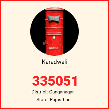 Karadwali pin code, district Ganganagar in Rajasthan