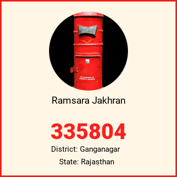 Ramsara Jakhran pin code, district Ganganagar in Rajasthan