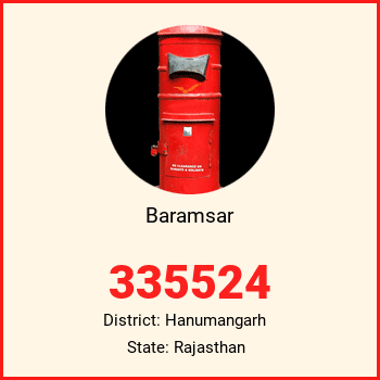 Baramsar pin code, district Hanumangarh in Rajasthan
