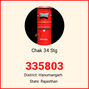 Chak 34 Stg pin code, district Hanumangarh in Rajasthan