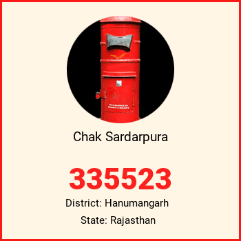 Chak Sardarpura pin code, district Hanumangarh in Rajasthan