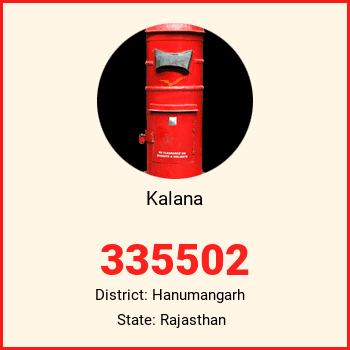 Kalana pin code, district Hanumangarh in Rajasthan