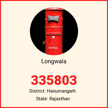 Longwala pin code, district Hanumangarh in Rajasthan