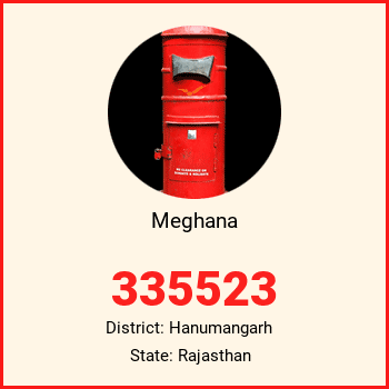 Meghana pin code, district Hanumangarh in Rajasthan