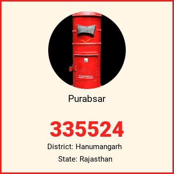 Purabsar pin code, district Hanumangarh in Rajasthan