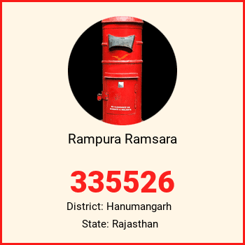 Rampura Ramsara pin code, district Hanumangarh in Rajasthan
