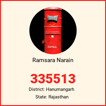 Ramsara Narain pin code, district Hanumangarh in Rajasthan