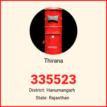 Thirana pin code, district Hanumangarh in Rajasthan