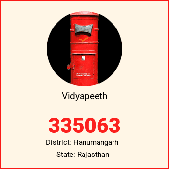 Vidyapeeth pin code, district Hanumangarh in Rajasthan