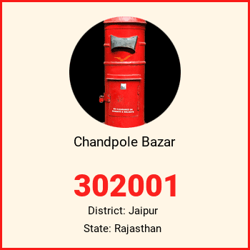 Chandpole Bazar pin code, district Jaipur in Rajasthan