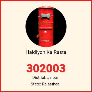 Haldiyon Ka Rasta pin code, district Jaipur in Rajasthan