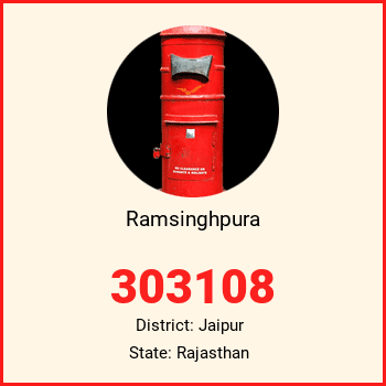Ramsinghpura pin code, district Jaipur in Rajasthan