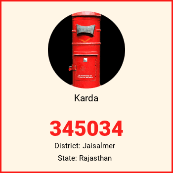 Karda pin code, district Jaisalmer in Rajasthan