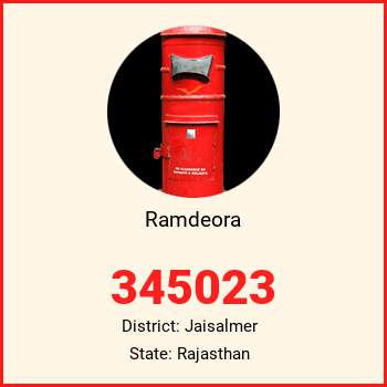 Ramdeora pin code, district Jaisalmer in Rajasthan