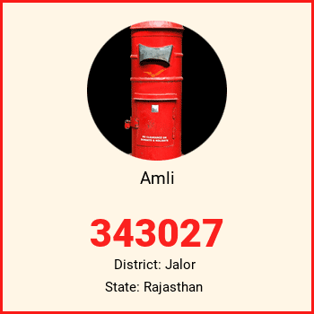 Amli pin code, district Jalor in Rajasthan