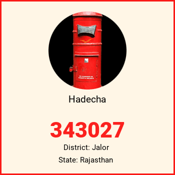 Hadecha pin code, district Jalor in Rajasthan