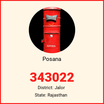 Posana pin code, district Jalor in Rajasthan