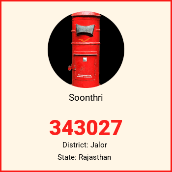 Soonthri pin code, district Jalor in Rajasthan