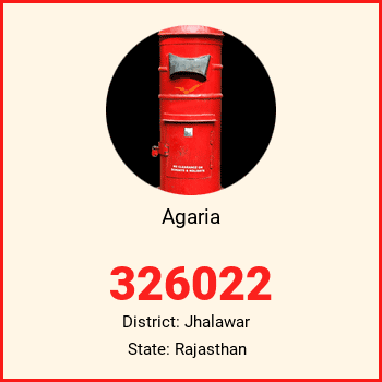 Agaria pin code, district Jhalawar in Rajasthan