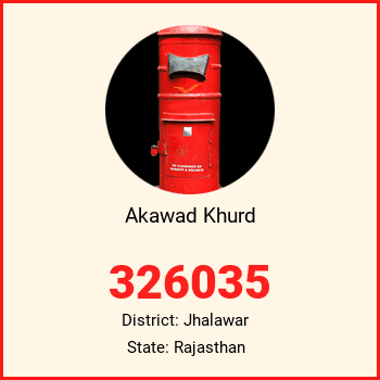 Akawad Khurd pin code, district Jhalawar in Rajasthan