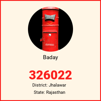 Baday pin code, district Jhalawar in Rajasthan