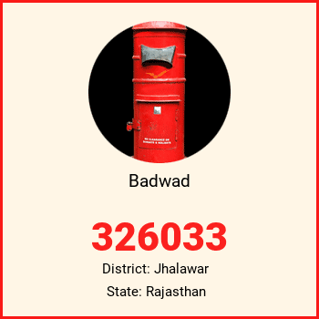 Badwad pin code, district Jhalawar in Rajasthan