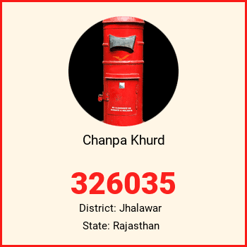Chanpa Khurd pin code, district Jhalawar in Rajasthan