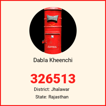 Dabla Kheenchi pin code, district Jhalawar in Rajasthan