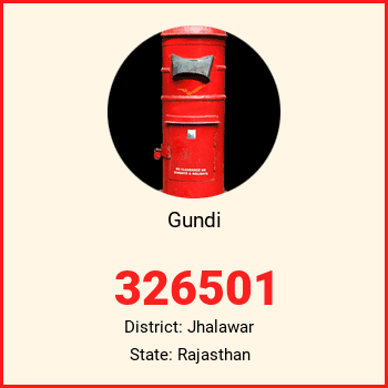 Gundi pin code, district Jhalawar in Rajasthan