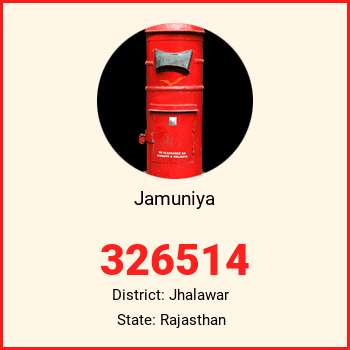 Jamuniya pin code, district Jhalawar in Rajasthan